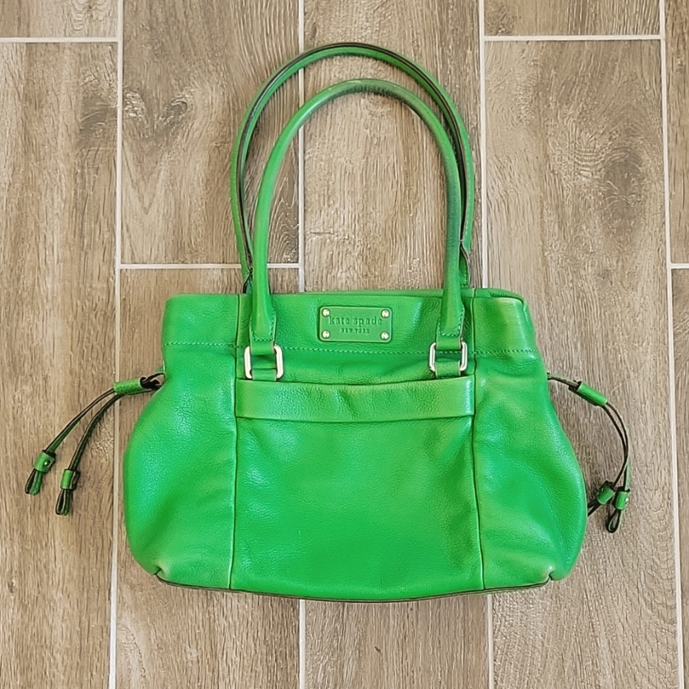 Kate Spade green leather satchel shoulder bag